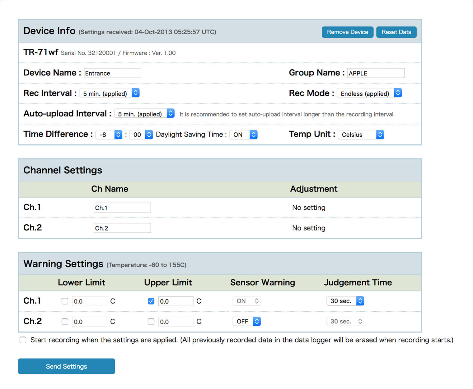 Device Settings